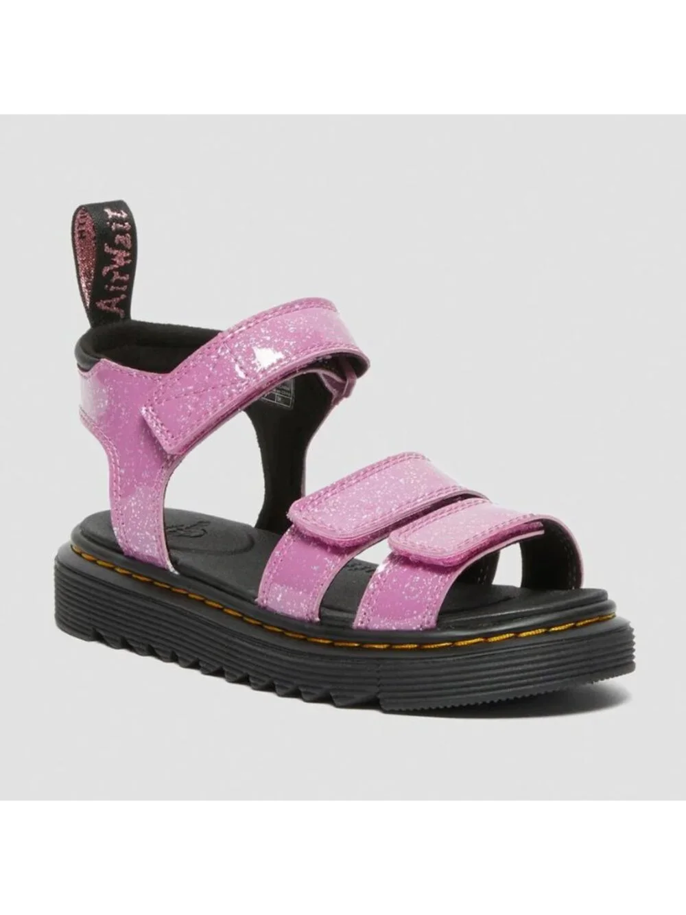 Dr. Martens Girls Size 5 Pink Cosmic Glitter Klaire Open Toe Strappy Sandals
